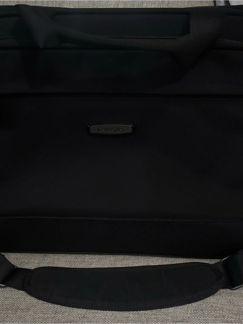 Dakota Black Laptop Briefcase Front Zip Pocket cary on business shoulder bag